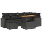 vidaXL Set de comedor de jardín 7 pzas y cojines ratán sintético negro vidaXL Set de comedor de jardín 7 pzas y cojines ratán sintético negro