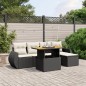 vidaXL Set de sofás de jardín 6 piezas y cojines ratán sintético negro vidaXL Set de sofás de jardín 6 piezas y cojines ratán sintético negro
