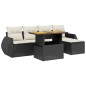vidaXL Set de sofás de jardín 6 piezas y cojines ratán sintético negro vidaXL Set de sofás de jardín 6 piezas y cojines ratán sintético negro